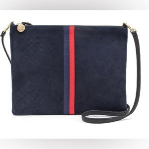 Clare V Bretelle perforated suede crossbody